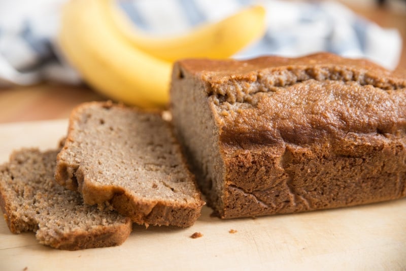 sliced banana bread